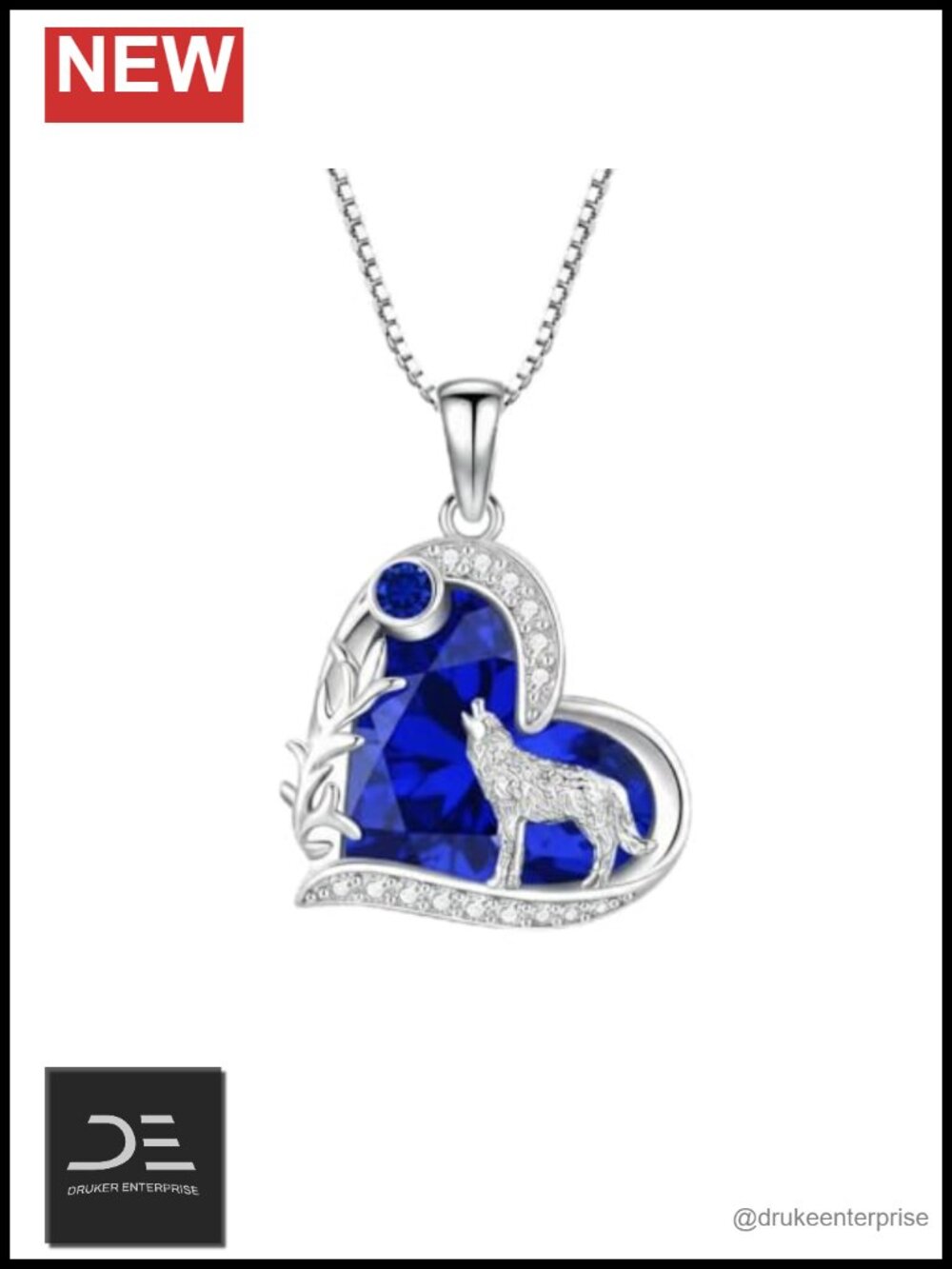 Wolf Necklace Celtic Pendant December Birthstone Howling Wolf Jewelry for Women